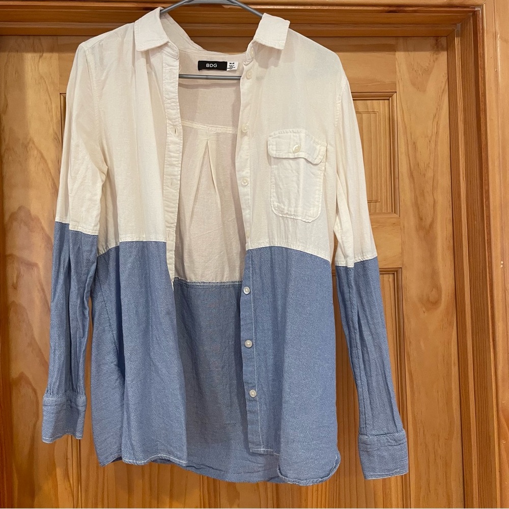 BDG Button Down Colorblock shirt size M